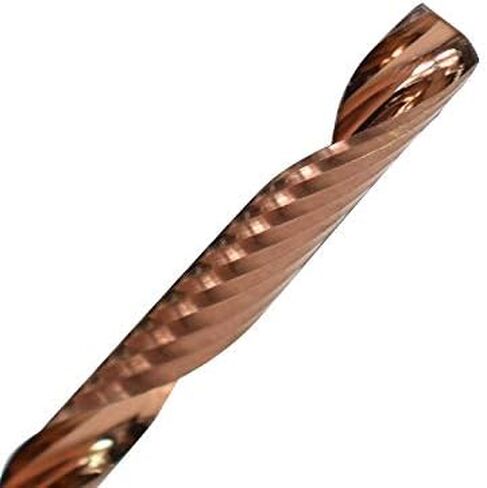 1pcs Solid Carbide CNC Spiral O Single Flute End Mill 1/8 Inch Shank 1 Down Cut Cutters Titanium Coating Engraving Bit(3.175x17x40mm) in Saudi Arabia