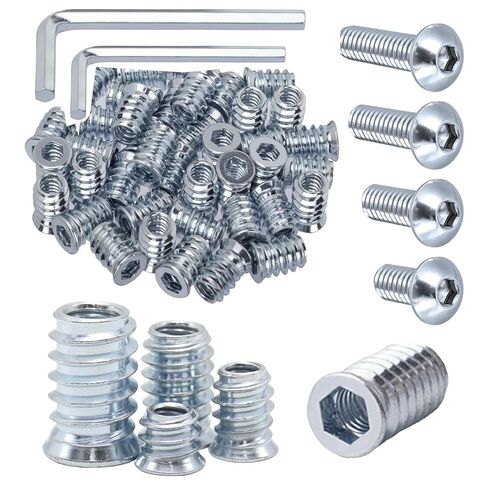 160 مجموعة من صواميل الأثاث مقاس 1/4-20 × 10 مم، 15 مم، 20 مم، 25 مم، وإدراج الخشب الملولب، والمسامير، والمثبتات، والموصلات، ومجموعة براغي وصواميل محرك سداسية (160 براغي و160 صواميل) in Kuwait