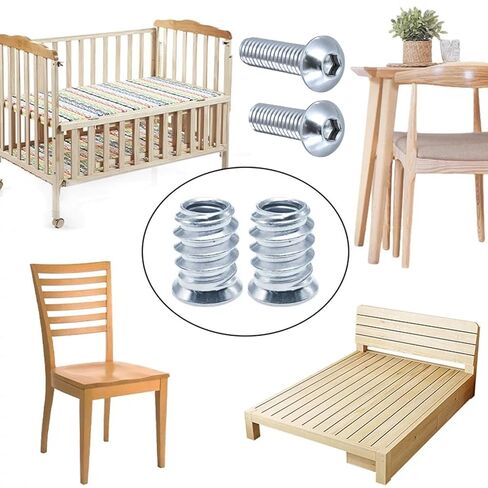 160 مجموعة من صواميل الأثاث مقاس 1/4-20 × 10 مم، 15 مم، 20 مم، 25 مم، وإدراج الخشب الملولب، والمسامير، والمثبتات، والموصلات، ومجموعة براغي وصواميل محرك سداسية (160 براغي و160 صواميل) in Kuwait