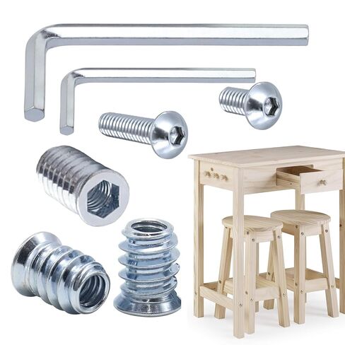 160 مجموعة من صواميل الأثاث مقاس 1/4-20 × 10 مم، 15 مم، 20 مم، 25 مم، وإدراج الخشب الملولب، والمسامير، والمثبتات، والموصلات، ومجموعة براغي وصواميل محرك سداسية (160 براغي و160 صواميل) in Kuwait