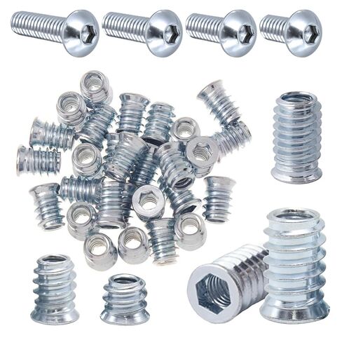 160 مجموعة من صواميل الأثاث مقاس 1/4-20 × 10 مم، 15 مم، 20 مم، 25 مم، وإدراج الخشب الملولب، والمسامير، والمثبتات، والموصلات، ومجموعة براغي وصواميل محرك سداسية (160 براغي و160 صواميل) in Kuwait