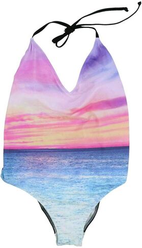 Victoria's Secret Pink Swim One Piece Halter Neck Bathing Suit (S, Paradise Sunset) in Saudi Arabia