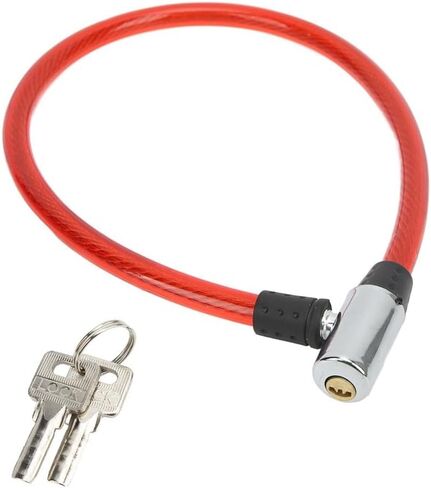 Bike Lock Cable with Keys, 2ft x 13mm Anti Theft Bike Lock Security Cable Cycling Accessories for Bikes Motorcycles Scooters(Red) in Saudi Arabia
