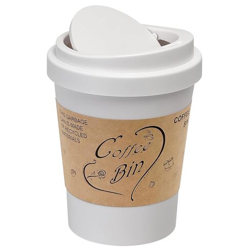 سلة مهملات سطح المكتب سعة 0.9 جالون من Soddeph مع غطاء متأرجح، سلة مهملات بلاستيكية صغيرة للمكتب أو طاولة القهوة أو الزينة، سلة مهملات صغيرة للمكتب أو الحمام (أسود) in Kuwait