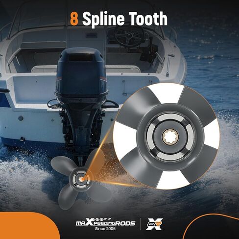 maXpeedingrods 4 Blades 9 1/4 x 10 Aluminum Boat Propeller for Honda Engines 8-20HP 8 Spline Tooth, RH, Parts No# 58134-ZV4-010AH in Saudi Arabia