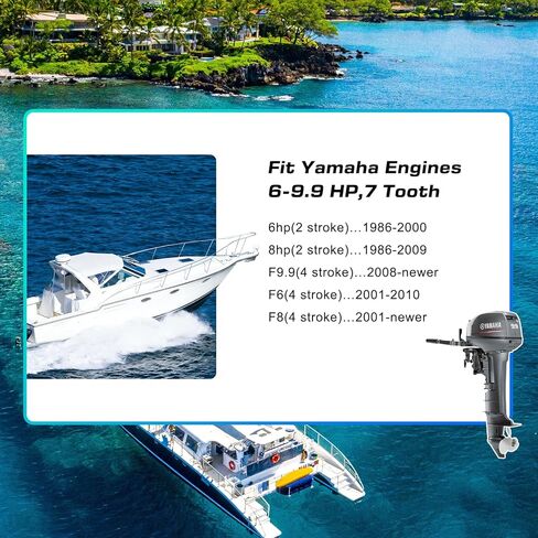 Boat Propeller 8 1/2 x 7 1/2 -N for Yamaha 6hp 8hp F6 F8 F9.9/ Outboard Propeller for Yamaha 2/4-stroke Engine 6G1-45943-00-EL,7 Spline Tooth, RH 8.5x7.5 in Kuwait