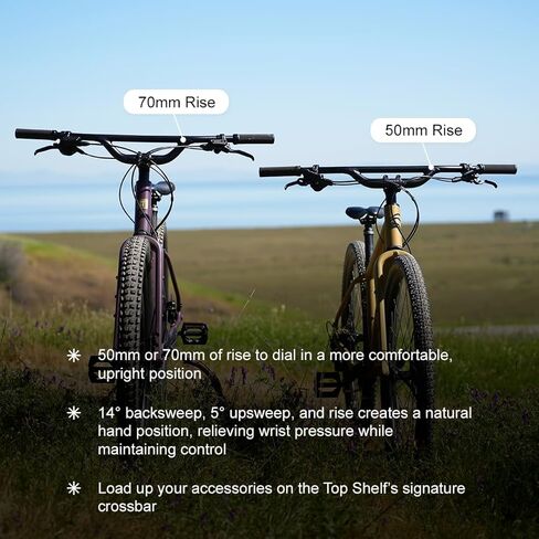 REDSHIFT Top Shelf Flat Handlebar with 70mm of Rise, up to 800mm Width for MTB, Commuter, Hybrid, and E-Bikes, Aluminum Flat Bar in Saudi Arabia