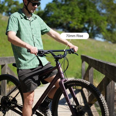 REDSHIFT Top Shelf Flat Handlebar with 70mm of Rise, up to 800mm Width for MTB, Commuter, Hybrid, and E-Bikes, Aluminum Flat Bar in Saudi Arabia