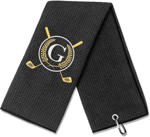 OXYEFEI Golf Towel Gift | Microfiber Waffle with Embroidered Monogrammed | 16"x 24" for Golf Bags with Clip for Men Accessories for Men(Initial-D) in Kuwait