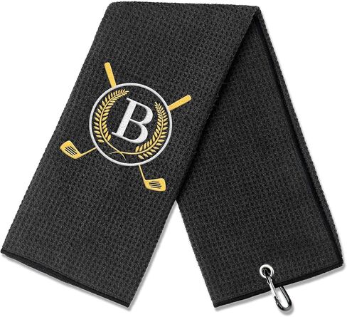 OXYEFEI Golf Towel Gift | Microfiber Waffle with Embroidered Monogrammed | 16"x 24" for Golf Bags with Clip for Men Accessories for Men(Initial-D) in Kuwait