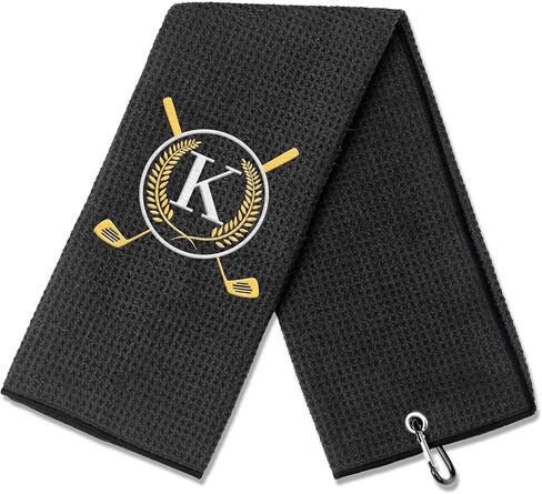 OXYEFEI Golf Towel Gift | Microfiber Waffle with Embroidered Monogrammed | 16"x 24" for Golf Bags with Clip for Men Accessories for Men(Initial-D) in Kuwait
