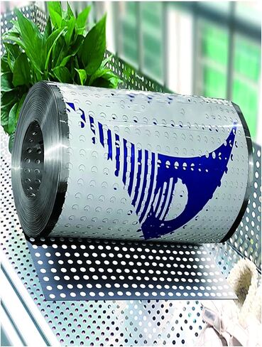 Stainless Steel Perforated Sheet, Leak-Proof Balcony Protection, Anti-Theft Metal Pads, Durable Window Guards (65x300cm) - Ideal for Home Security and Safety in Saudi Arabia