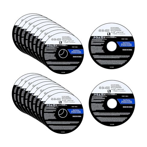 49-94-4500 4-1/2" Cutting Wheels for Milwau-kee Grinders - 4-1/2" x 0.045 x 7/8-Inch Cut-Off Wheels 20 Pack in Kuwait