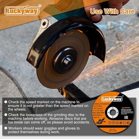 Luckyway 3 Inch Cut Off Wheels, 3" x1/16 x3/8" Cutting Wheel, Metal & Stainless Steel Cutting Disc for Die Grinder - 52 Pack in Kuwait