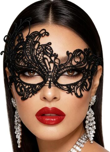 Women’s Costumes Mask Lace Masquerade Mask Fancy Dress Mask Black Cosplay Accessories for Women and Girls in Saudi Arabia