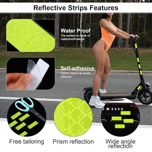 Reflective Stickers 60 Pcs Reflective Tape Outdoor Waterproof Yellow Safety Reflector Tape for Cars Motorcycles Bicycles Helmets and Mailboxes(3.15 x 1.18 Inch) in Saudi Arabia