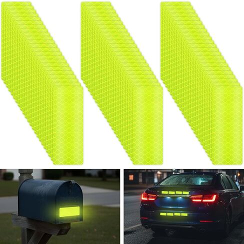 Reflective Stickers 60 Pcs Reflective Tape Outdoor Waterproof Yellow Safety Reflector Tape for Cars Motorcycles Bicycles Helmets and Mailboxes(3.15 x 1.18 Inch) in Saudi Arabia