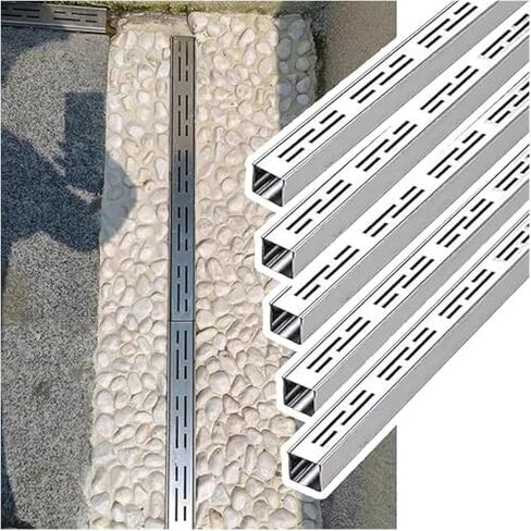 5-Pack Micro Drainage Channel Kit - Detachable Grate System for Outdoor & Commercial Use, 100x20x5cm Driveway Drainage Solution, Debris Blocker for Sidewalks & Patios in Saudi Arabia
