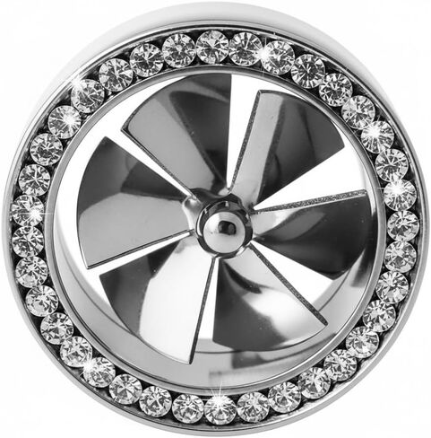 Multi Crystal Around Spinning Fan Internally Threaded 316L Surgical Steel Flesh Tunnel Ear Gauge Body Piercing Jewelry in Saudi Arabia