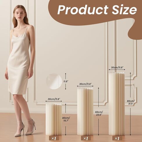 5 حزمة أسطوانة بيضاء محمولة تقف للحفلات ، 31.5 "، 23.6" ، 15.7 "ارتفاع من الورق المقوى الطويل الطويل الكعكة مقاس حامل ، Cilindros Para Fiestas Redondos Blancos لحفلات الزفاف in Kuwait