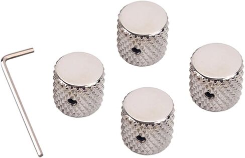 Kisangel 4pcs Guitar Bass Knobs Aluminum Alloy Tone Control Knobs Flat Top Guitar Parts Nickel Gda in Saudi Arabia