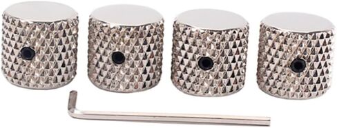 Kisangel 4pcs Guitar Bass Knobs Aluminum Alloy Tone Control Knobs Flat Top Guitar Parts Nickel Gda in Saudi Arabia