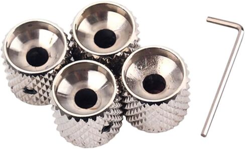 Kisangel 4pcs Guitar Bass Knobs Aluminum Alloy Tone Control Knobs Flat Top Guitar Parts Nickel Gda in Saudi Arabia