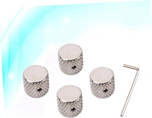 Kisangel 4pcs Guitar Bass Knobs Aluminum Alloy Tone Control Knobs Flat Top Guitar Parts Nickel Gda in Saudi Arabia