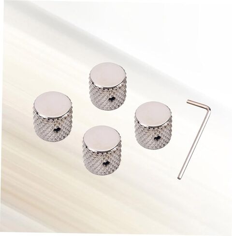 Kisangel 4pcs Guitar Bass Knobs Aluminum Alloy Tone Control Knobs Flat Top Guitar Parts Nickel Gda in Saudi Arabia