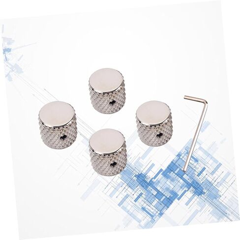 Kisangel 4pcs Guitar Bass Knobs Aluminum Alloy Tone Control Knobs Flat Top Guitar Parts Nickel Gda in Saudi Arabia
