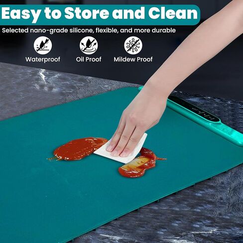 حصيرة تدفئة الطعام - صينية تسخين بوفيه كهربائية مقاس 24 بوصة مع حرارة سريعة من الجرافين، 9 إعدادات لدرجة الحرارة، مؤقت 4 ساعات وإيقاف تلقائي - قابلة للطي، سهلة التنظيف، آمنة لتدفئة طعام الحفلات للوجبات العائلية in Kuwait