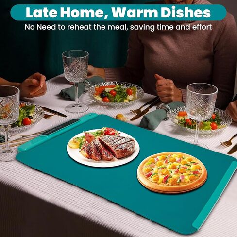 حصيرة تدفئة الطعام - صينية تسخين بوفيه كهربائية مقاس 24 بوصة مع حرارة سريعة من الجرافين، 9 إعدادات لدرجة الحرارة، مؤقت 4 ساعات وإيقاف تلقائي - قابلة للطي، سهلة التنظيف، آمنة لتدفئة طعام الحفلات للوجبات العائلية in Kuwait