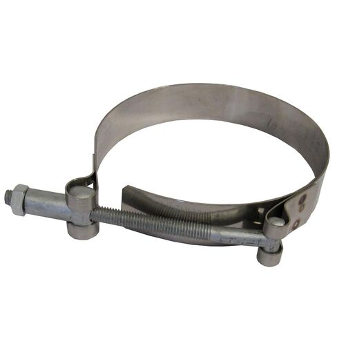 HOSE CLAMPS - STANDARD T-BOLT CLAMPS, 77-87 mm - 3-1/16" - 3-1/4", 304 STAINLESS STEEL BAND; (2 PACK) in Saudi Arabia