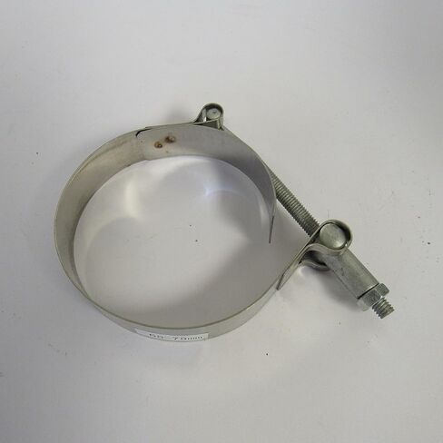 HOSE CLAMPS - STANDARD T-BOLT CLAMPS, 77-87 mm - 3-1/16" - 3-1/4", 304 STAINLESS STEEL BAND; (2 PACK) in Saudi Arabia