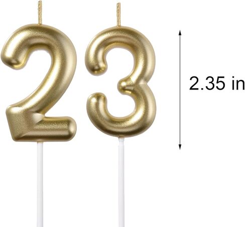 شموع عيد ميلاد سوداء مقاس 2.35 بوصة و32، رقم 23 و32 لتزيين الكيك للرجال والنساء وحفلات أعياد الميلاد in Saudi Arabia