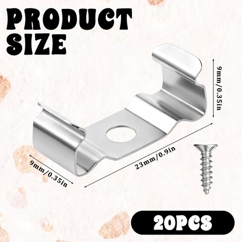 T5 Clips Bracket Hanger for Integrated Tube Light Fixture, 20 Pcs Fluorescent Tube Light Fixture Holder Clamps with Screws for T5 Led Fluorescent Bulbs, Ceiling or Shop Lamp Fixtures Installation in Saudi Arabia