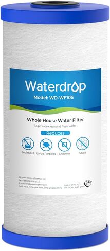 Waterdrop Whole House Water Filter, Iron Filter, Sediment Filter for Well Water, Reduce Manganese, Replacement for Ispring, GE®, Waterdrop, Any 10" x 4.5" Whole House Water Filters System, 5 Micron in Saudi Arabia