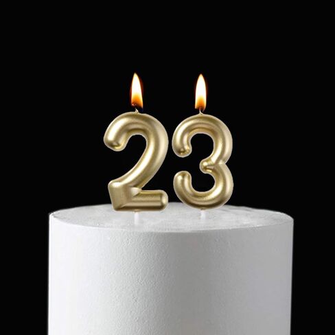 شموع عيد ميلاد سوداء مقاس 2.35 بوصة و32، رقم 23 و32 لتزيين الكيك للرجال والنساء وحفلات أعياد الميلاد in Saudi Arabia