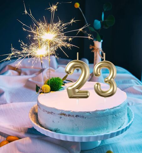 شموع عيد ميلاد سوداء مقاس 2.35 بوصة و32، رقم 23 و32 لتزيين الكيك للرجال والنساء وحفلات أعياد الميلاد in Saudi Arabia