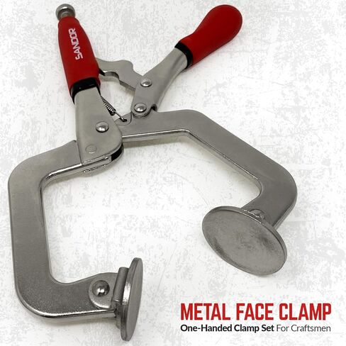 مشابك وجه معدنية مقاس 3 بوصات للأعمال الخشبية - (عبوة من 2) أدوات مشابك خشبية شديدة التحمل من النوع C مع قبضة مريحة للاستخدام بنفسك، ونجارة فتحة الجيب، والخزانة، واللحام، والنجارة in Kuwait