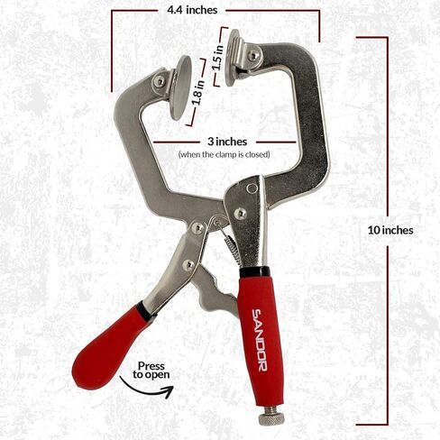 مشابك وجه معدنية مقاس 3 بوصات للأعمال الخشبية - (عبوة من 2) أدوات مشابك خشبية شديدة التحمل من النوع C مع قبضة مريحة للاستخدام بنفسك، ونجارة فتحة الجيب، والخزانة، واللحام، والنجارة in Kuwait