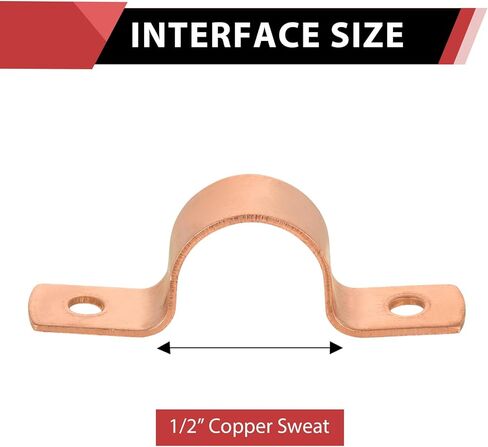 Pro 50-Pack EFIELD 1/2-Inch Copper Pipe Straps, Two-Hole Clamp Mount, (COPPER023) in Saudi Arabia