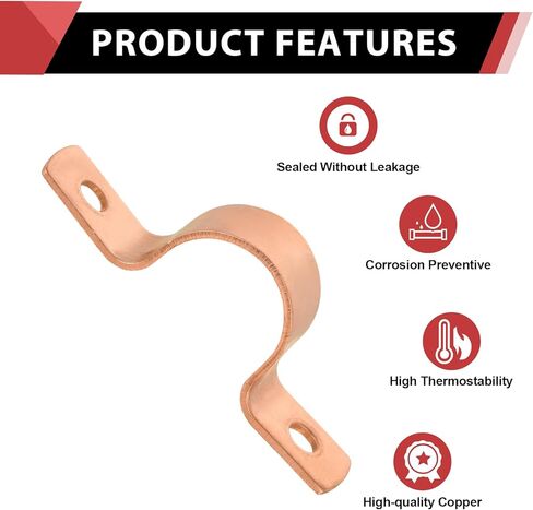 Pro 50-Pack EFIELD 1/2-Inch Copper Pipe Straps, Two-Hole Clamp Mount, (COPPER023) in Saudi Arabia