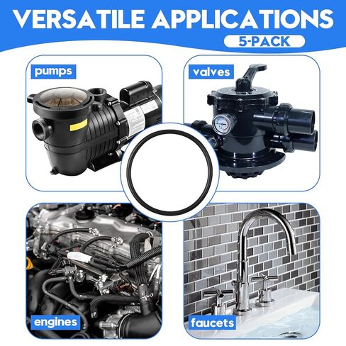 متوافق مع الختم الاسترليني والإمداد بحلقة دائرية 228، وختم بونا-نتريل، وصلابة 70 أمبير | لتطبيقات الحلقة الدائرية مقاس 2 بوصة و2.5 بوصة، معيار AS568A، 5 عبوات in Kuwait