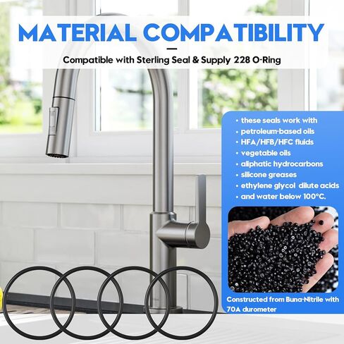 متوافق مع الختم الاسترليني والإمداد بحلقة دائرية 228، وختم بونا-نتريل، وصلابة 70 أمبير | لتطبيقات الحلقة الدائرية مقاس 2 بوصة و2.5 بوصة، معيار AS568A، 5 عبوات in Kuwait