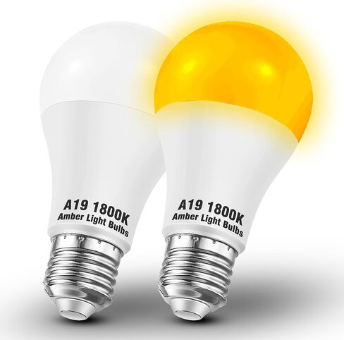 Amber Sleep Light Bulb, Blue Light Blocking, 1800K Warm Light Bulb 25-40W Equivalent, 3W Mood Soothing Night Light, E26 Dim Light Bulbs for Healthy Sleep Therapy, Bedroom, Nursery, Non-Dimmable, 2pack in Saudi Arabia