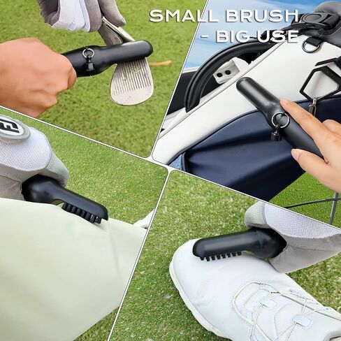 Golf Club Cleaner with 360° Rotating Protective Cover, Magnetic Golf Brush and Towel Cleaning Set, Best Golf Gift Essential Golf Bag Accessories for Men in Saudi Arabia
