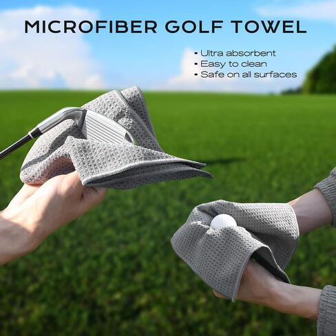 Golf Club Cleaner with 360° Rotating Protective Cover, Magnetic Golf Brush and Towel Cleaning Set, Best Golf Gift Essential Golf Bag Accessories for Men in Saudi Arabia