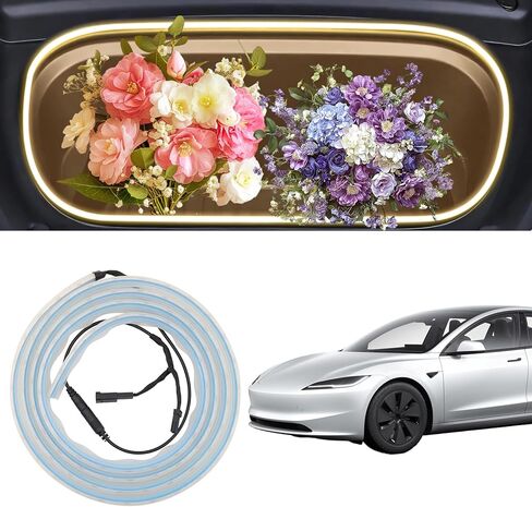 2025 Tesla Model Y Juniper Frunk Light Strip Ambient Lighting Kit LED Interior Lights for Model Y Juniper Accessories 2020-2026 Warm Light in Kuwait