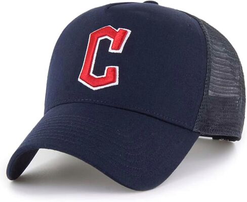 Officially Licensed Cleveland Baseball Navy Mesh Trucker Hat Classic Primary Home Team Logo Embroidered Structured MVP Snapback Blue/White Sports Cap in Saudi Arabia